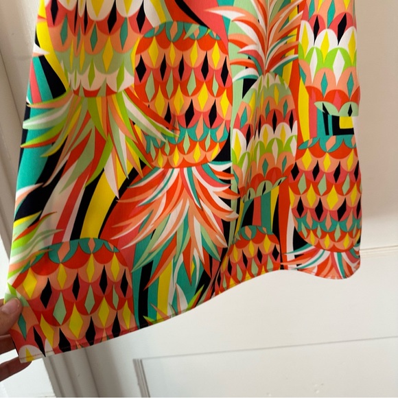 Crown and Ivy Dress Womens S Orange Yellow Sleeveless Pineapple Summer Spring - Picture 6 of 8